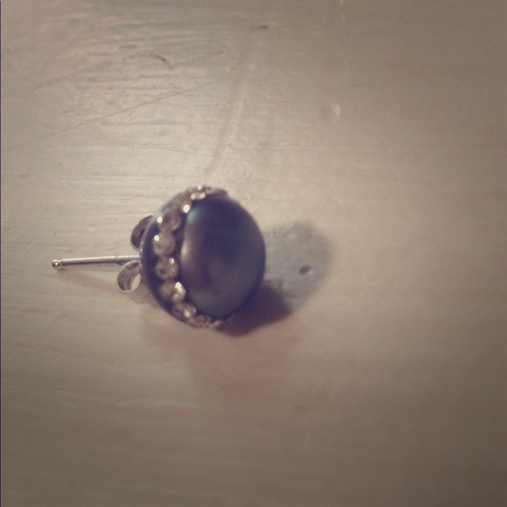 Black jeweled stud earrings